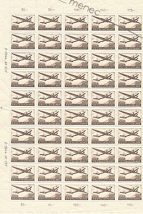 Aeron 20-vuotisjuhla 1944, 2,75 mk, arkki 100 kpl 