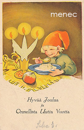 Wendelin, Martta - Tonttu syö puuroa, pienikokoinen variantti 