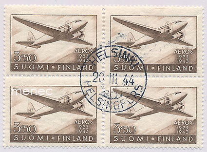 Aeron 20-vuotisjuhla 1944, 2,75 mk, nelilö 