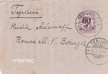 Kirjelähetys 60/40 1922 