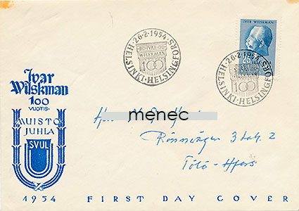 Ivar Wilskman 1954, FDC 