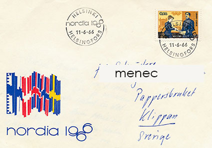 Postimerkkinäyttely Nordia 1966, FDC 