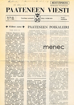 Paateneen viesti  1943,25