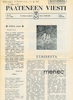 Paateneen viesti  1943,24