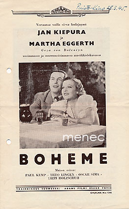 Boheme, elokuvaesite 