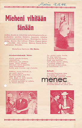 Mieheni vihitään tänään, elokuvaesite 