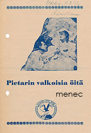 Pietarin valkoisia öitä, elokuvaesite 