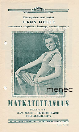 Matkatuttavuus, elokuvaesite 