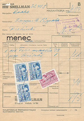 Rahtikirja, HW Snellman, sarjaa 1952/58 