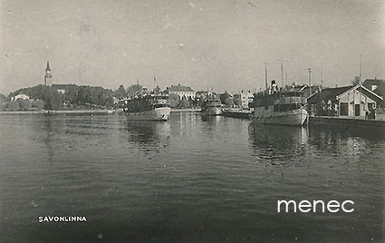 Savonlinna, satama, höyrylaiva Leppävirta ja kaksi muuta alusta 