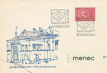 Jyväskylän lyseo 100 vuotta 1958, FDC 