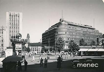 Helsinki, Sokos, Postitalo ja Rautatieasema 1956 