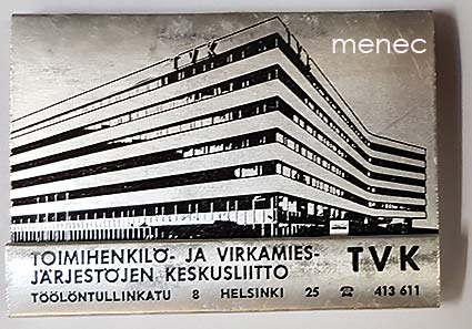 Tulitikkuaski, TVK, Helsinki, hopeanvärinen 