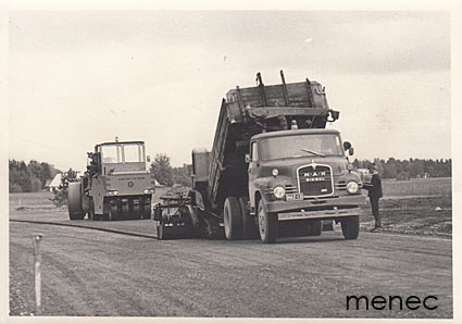 MAN 6.115HT ja Lokomo AP 210B tietyömaalla Virtanotkossa (Kerimäki) 1968 