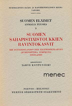 Kontuniemi, Tahvo - Suomen sahapistiäistoukkien ravintokasvit 