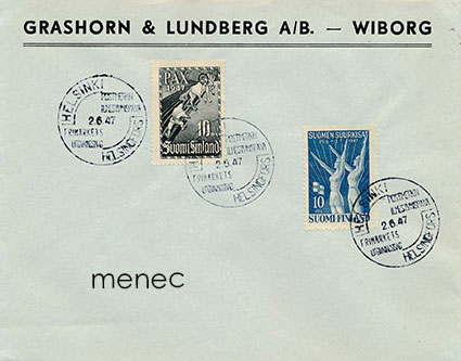 Suurkisat ja Pariisin rauhansopimus 6.2.1947, FDC 