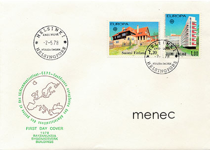 Europa 1978, Paimion parantola ja Hvitträsk, FDC 