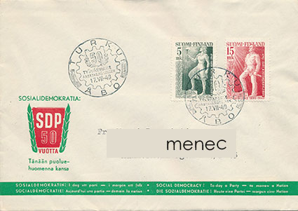 Työväenliike 50 vuotta 1949, FDC 