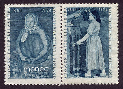 Kirjeensulkijoita, Suomen taiteilijaseura, sininen, pari 