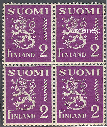 Yleismerkki M30 1932, 2 mk, nelilö 