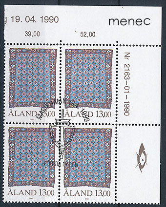 Ahvenanmaa, yleismerkki 1990, 13 mk, nelilö 