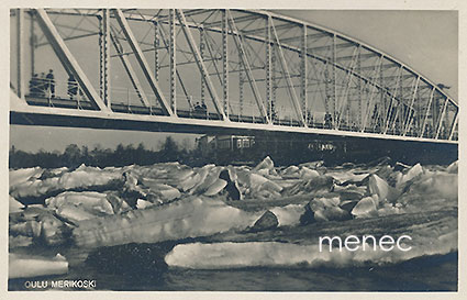 Oulu, Merikoski. Silta ja jäidenlähtö 