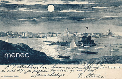 Helsinki, merellinen näkymä, taidekortti 