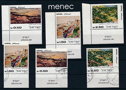 Israel, maalauksia Jerusalemista 1981, 6 kpl ja kirjattu Suomeen 
