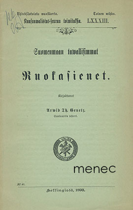 Genetz, Arvid Thorsten Birge - Suomenmaan tavallisimmat ruokasienet 