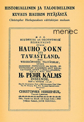 Herkepaeus, Christopher - Historiallinen ja taloudellinen kuvaus Hauhon pitäjästä 