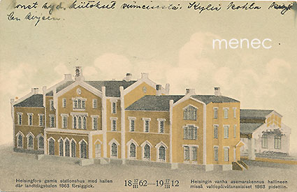 Helsinki, vanha asemarakennus hallineen missä valtiopäivätanssiaiset pidettiin. 17.3.1862-17.3.1912 