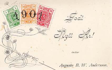 Suomalaisten postimerkkien muistokortti 1901, Godt nytt år 