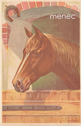 Urich, Eduard - Hevonen pilttuussa, hevosenkenkä 