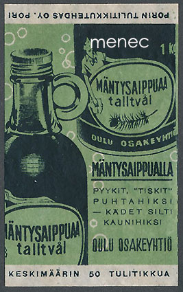 Tulitikkuetiketti, Mäntysaippua, Oulu Oy 