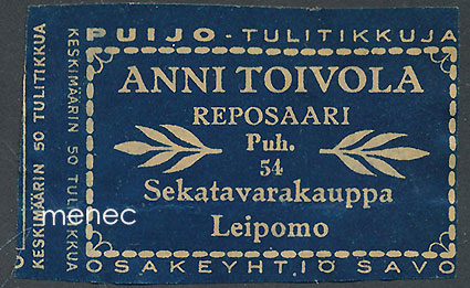 Kauppiasetiketti, Heikki Tirkkonen, Säyneinen, Juankoski 