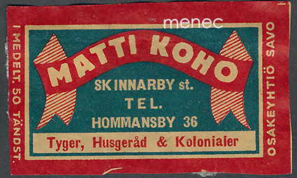 Kauppiasetiketti, Matti Koho, Skinnarby, Hommansby 