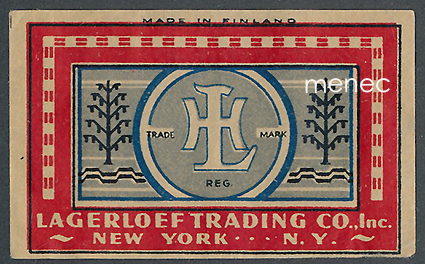 Lagerlöf Trading Co, New York, vientietiketti 