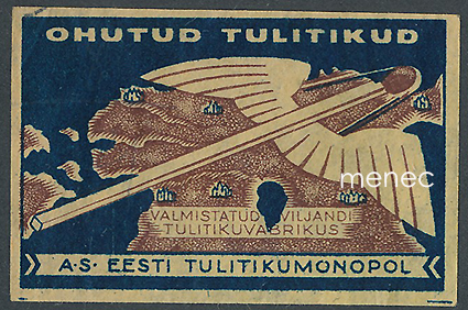 Tulitikkuetiketti, Viro, Ohutud tulitikud, sininen 