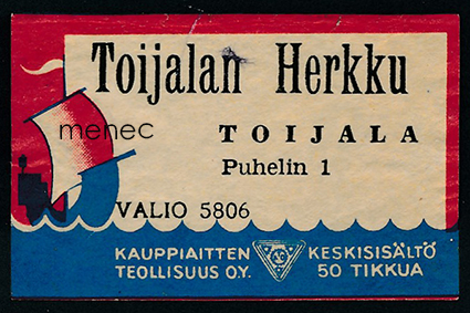 Kauppiasetiketti, Toijalan Herkku, Toijala 
