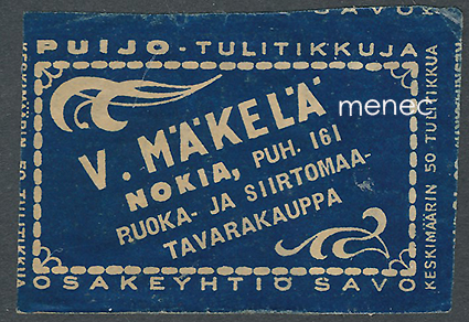 Kauppiasetiketti, V. Mäkelä, Nokia 
