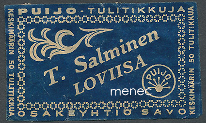 Kauppiasetiketti, T. Salminen, Loviisa 