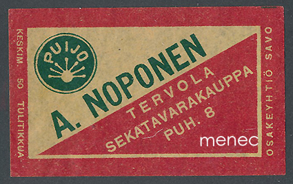 Kauppiasetiketti, A. Noponen, Tervola 