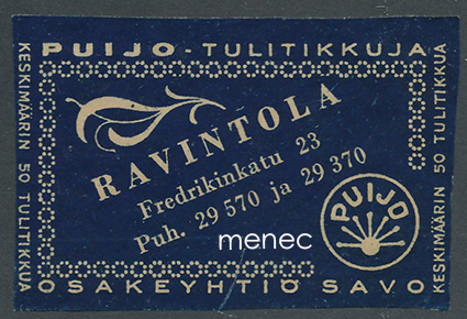 Kauppiasetiketti, Ravintola Fredrikinkatu 23, Helsinki 