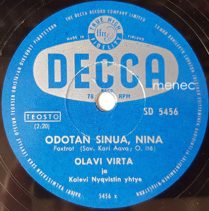 Virta, Olavi - Odotan sinua Nina / Ajomies 