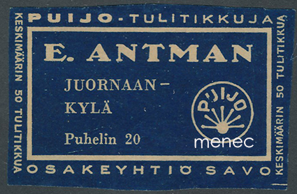 Kauppiasetiketti, E. Antman, Juornaankylä, Askola 