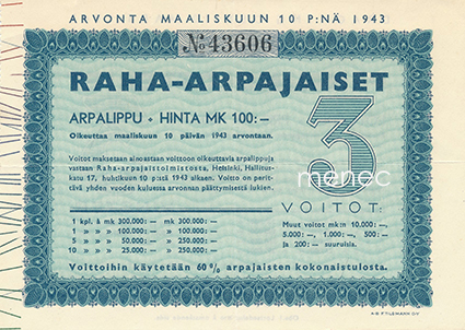 Raha-arpa 1943/3 