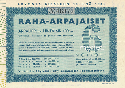 Raha-arpa 1943/6 