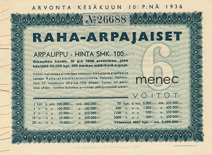 Raha-arpa 1936/6 