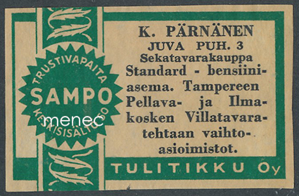 Kauppiasetiketti, K. Pärnänen, Juva 