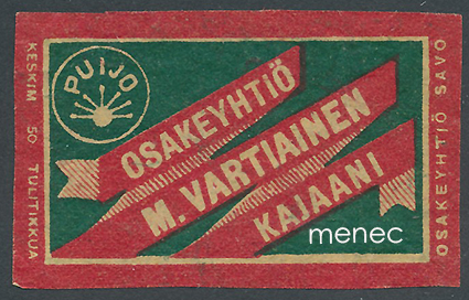Kauppiasetiketti, Oy M. Vartiainen, Kajaani 